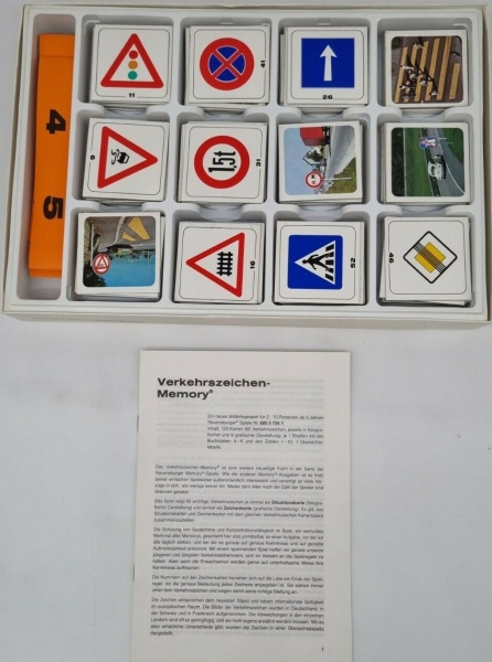 Ravensburger Memory Verkehrszeichen 1975 Gesellschaftsspiel (7525)